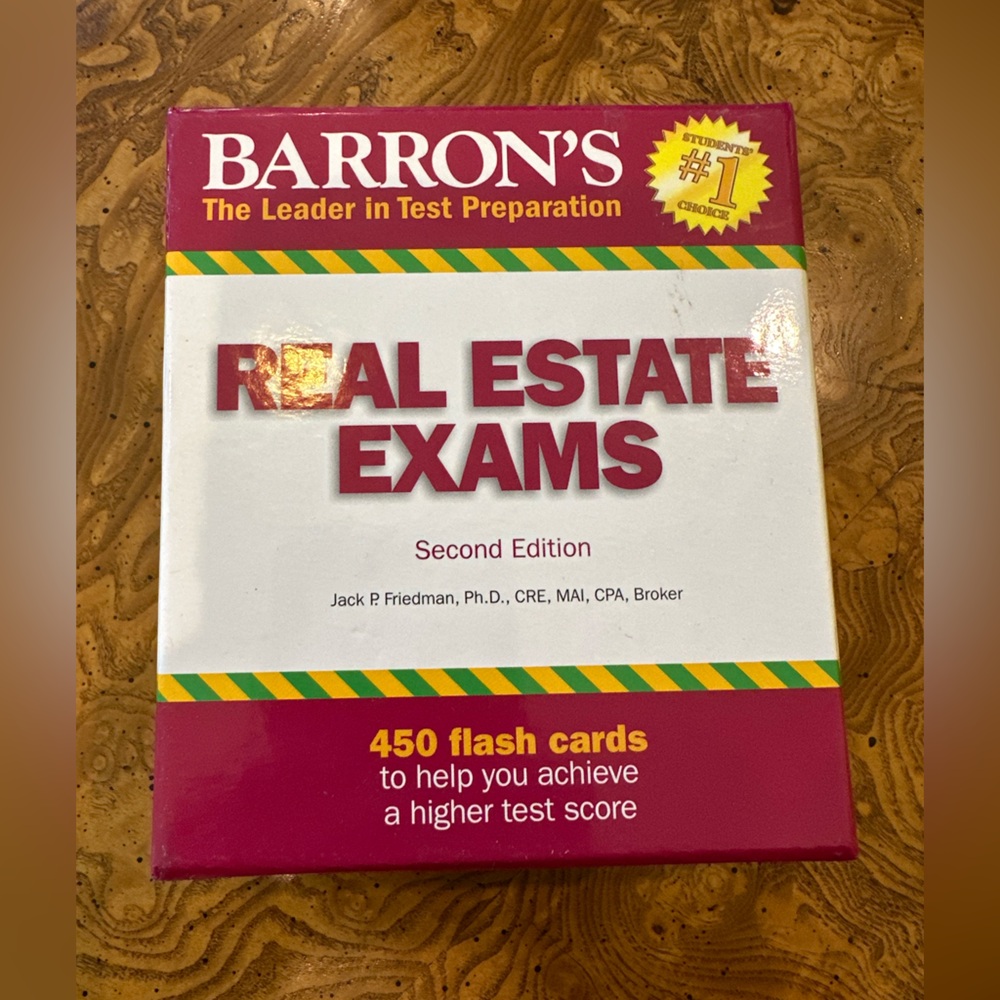 Barron's Real Estate Exams Flash Cards - Maroon/White
